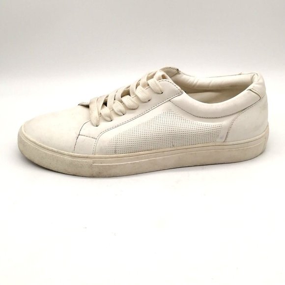 Express Womens Sneaker‎ White Faux Leather Lace Up Walking Shoe Low Top 9 - Picture 1 of 10